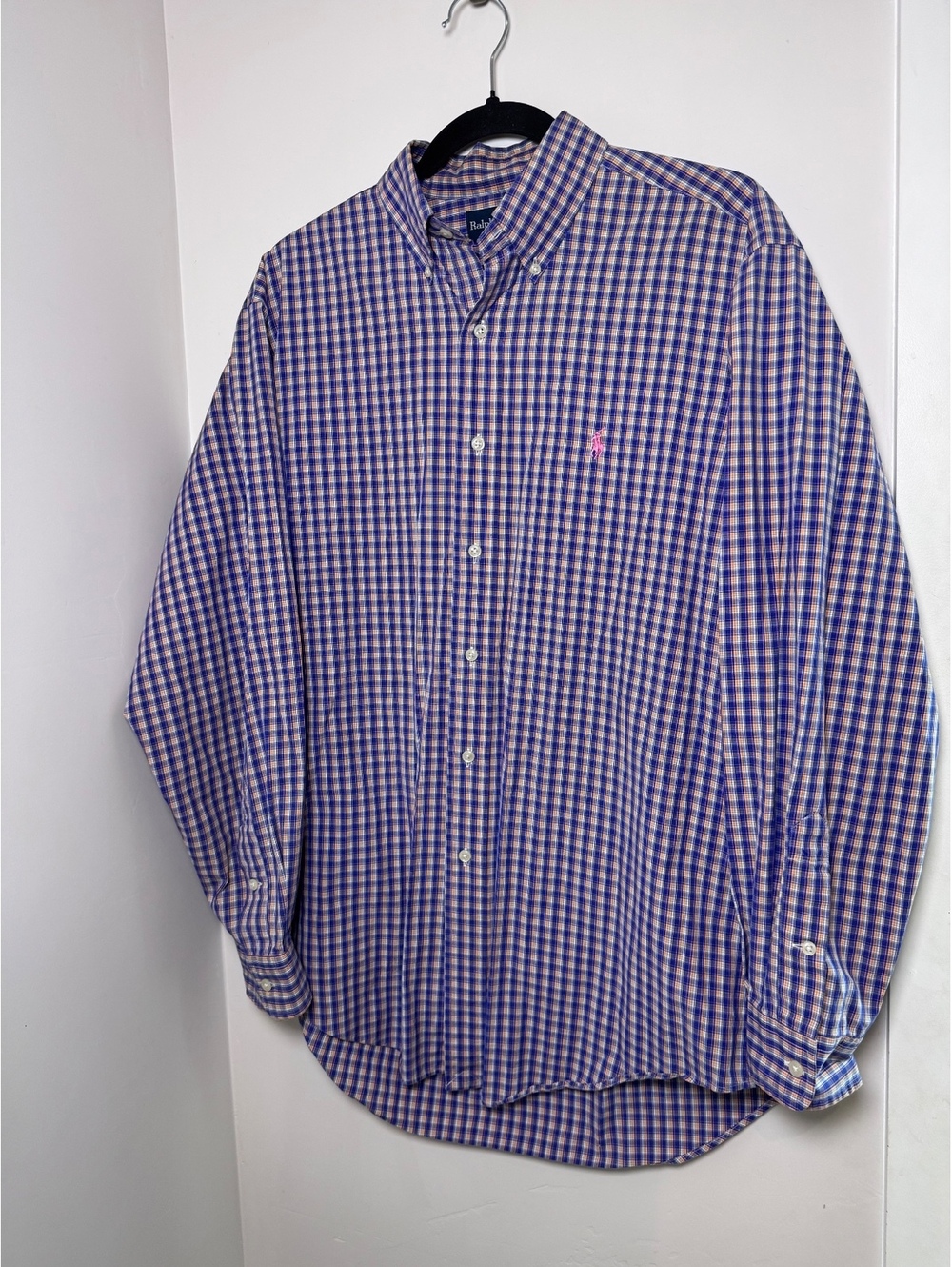 Polo Ralph Lauren Men’s M Classic Fit Plaid Button Down Shirt Pink Pony